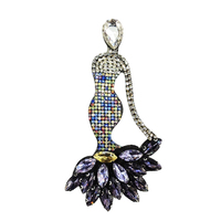 Superbe Patch en Strass Queue de Sirène pour Vêtements et Jupes Style Princesse, Applique Broderie Écailles Bleues en Strass DIY