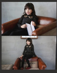 Vêtements pour enfants en gros, style coréen, robe de princesse à pois à manches longues pour petites filles, provenant d'une usine chinoise - Product Image 5