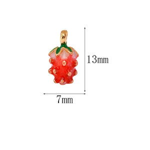 Abalorio de aleación de fresa KC, colgante de fruta de Color dorado, DIY pendientes colgantes de moda, accesorios, adorno para hacer joyas - Product Image 5