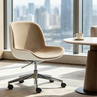 Chaise de bureau pivotante réglable de qualité commerciale, dossier solide, revêtement en tissu, base chromée, roulettes, chaise d'hôtel moderne