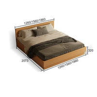 Cama Baja de Madera Estilo Tatami Nórdico para Apartamento y Dormitorio, Cama de Madera para Habitación Estándar de Hotel, Camas Modernas y Sencillas con Almacenamiento a Nivel de Suelo