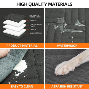 Lynpet Moderner Rechteckiger Luxus-Hundeautositz Wasserdichter Rutschfester Rücksitz-Verlängerer mit Hartem Boden Hängematte Solides Reisebett - Product Image 3