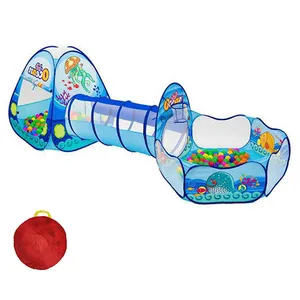 Children Underwater World Ocean Tunnel Tent Toy Playing Carpet Playpen Gaming Playhouse Fence Ball Pool Toys For Kids