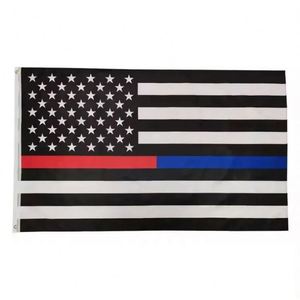 Hot Trending Products Custom Printing Design 3x5ft 90x150cm US Thin Blue Red Striped Outdoor USA American <b>Flags</b> - Product Image 1