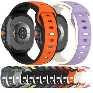 Bracelet de montre sport en silicone bicolore personnalisé, bracelet de remplacement respirant pour Samsung Galaxy Watch 8 Classic - Product Image 3