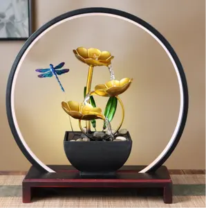 Hot Sell Table Top Butterfly Dragon With Locus Water Fountain For Home Office Decoration