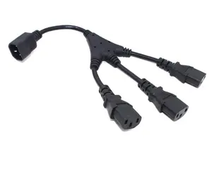 Cable de extensión de conector PDU de 3 vías para ordenador, divisor de Cable de alimentación, OEM, IEC C19 C20 C13 C14