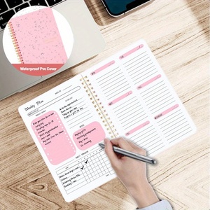 Planificateur hebdomadaire non daté A5, carnet à spirale avec design rose et doré, papier épais 100 g/m² anti-transparence, suivi des lignes directrices de projet - Product Image 2