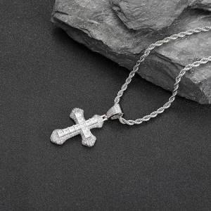 New Fashion Iced Out Bling 5A <b>Cross</b> Pendant Necklace Twisted <b>Chain</b> Hip Hop Jewelry for <b>Men</b> Gift Zircon - Product Image 1