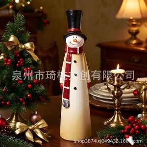 <b>Red</b> <b>Scarf</b> Snowman Resin Ornament Christmas Decor For Living Room Entryway Garden Patio Decoration - Product Image 1