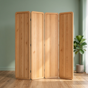 Panel Separador de Habitaciones Plegable de Madera, Biombo de Cuatro Pliegues para Privacidad en Sala de Estar o Dormitorio - Product Image 3