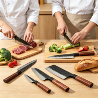 Couteau de chef japonais à manche octogonal en acier inoxydable, couteau à trancher sashimi Santoku 16 cm, ambidextre, polyvalent, style antique