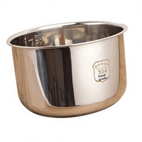 Cuisinière à riz et autocuiseur à double fond en acier inoxydable 304, capacité 2-3 litres, fourni directement par l'usine