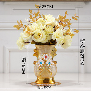 Vase de style campagnard français-Décor de poignée d'or de ferme - Product Image 4