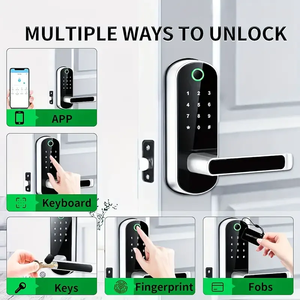 Kunci Pintu Pintar Dengan Gagang Elektronik <span class=keywords><strong>Digital</strong></span> Keamanan Elektrik Tuya Ttlock  Con Wifi Kunci Sidik Jari Kunci Pintu Pintar - Product Image 2