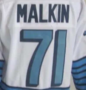 Pittsburgh Evgeni Malkin Trắng Nga Ra Sau Khâu Hockey Jersey