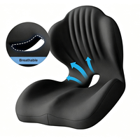 Coussin de siège orthopédique monobloc avec dossier intégré, soutien lombaire, correcteur de posture, coussin de chaise pour soulager la pression au bureau