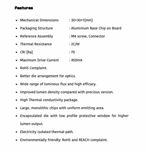 Polymatech Série COB Standard FL18COB3030 Blanc Chaud 70 CRI Luminaire LED pour Éclairage Public et Routier Économe en Énergie - Product Image 4