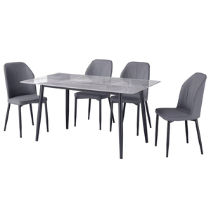 Hiện Đại Đơn Giản Vuông Kích Thước Nhỏ Bàn Ăn Và Ghế Đặt Hộ Gia Đình Tấm Đá Thiết Kế Cho Phòng Khách Cho Không Gian Nhỏ - Product Image 4