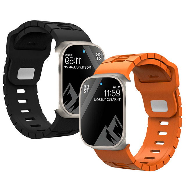 High Quality Waterproof Sport Soft Liquid Silicone Watch Bands Simple Buckle Smart Watch 42/44/45/46/49mm Rubber Watch Strap