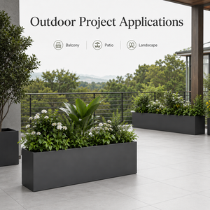 SEEYES Bac à plantes en métal personnalisé, pot de fleurs rectangulaire d'extérieur, acier thermolaqué, conteneur pour plantes de jardin, OEM ODM, vente en gros - Product Image 4