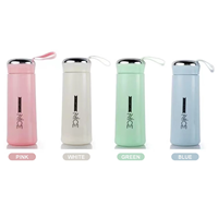 Usine En Gros Bouteille D'eau En Verre 400ml Isolé Sous Vide Anti-Fuite Gobelet Réutilisable pour Camping Unisexe Drinkware Boîte De Couleur