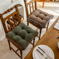Coussin de chaise en velours côtelé - Coussin carré avec tissu épais et doux pour une utilisation à la maison - Coussin de chaise de salle à manger