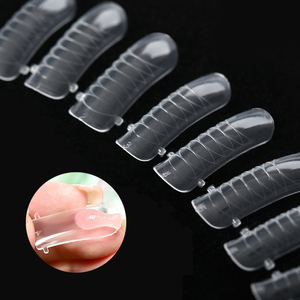 120 faux ongles en ABS à construction rapide, style français, demi-couverture, réutilisables, transparents, légers et robustes pour extension de gel - Product Image 1