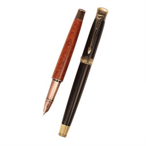 Bolígrafo Clásico de Madera y Latón con Tinta Negra de 0.5mm, Cuerpo Metálico Creativo - Product Image 2