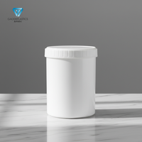 Pot en plastique rond de 2 L avec couvercle à vis, récipient de qualité alimentaire pour le stockage d'aliments et de produits chimiques, couleur et logo personnalisables