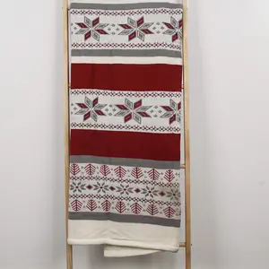 Vintage di spessore grosso fiocco di neve acrilico morbido sherpa coperta di maglia getta per le decorazioni Di Natale