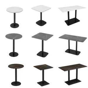 Mesa de comedor de piedra de mármol Artificial para cafetería, juego de mesa cuadrado redondo Rectangular impermeable fácil de limpiar para restaurante de café - Product Image 1