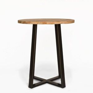 Contemporary Farmhouse Style Accent <b>Bar</b> <b>Table</b> Sustainable Wood Furniture with Antique Design for Home or Hotel Iron Material - Product Image 6