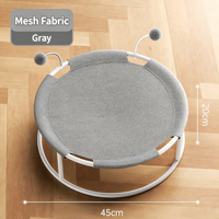 Hamac surélevé en maille respirante pour chat avec balles interactives à pompons pour chatons et chats d'intérieur