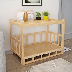 Lit pour animaux de compagnie Echo XXL de luxe, motif uni, style moderne, meuble de chevet multifonction en bois pour chat et chien - Product Image 6