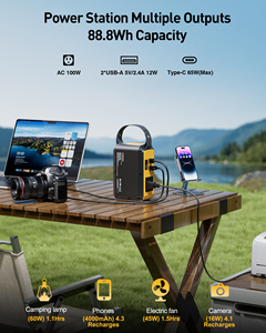 VTOMAN Jump100 100W สถานีพลังงานสำรองแบบพก<span class=keywords><strong>พา</strong></span> 89.6Wh LiFePO4 แบตเตอรี่สำรองพลังงานแสงอาทิตย์ขนาดเล็ก สำหรับการตั้งแคมป์กลางแจ้ง ตกปลา เดินป่า และใช้ในบ้าน - Product Image 5