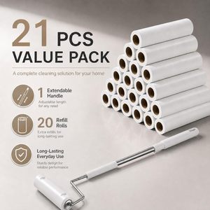 Rouleau adhésif télescopique pour enlever les poils d'animaux sur les sols de la maison - Product Image 2