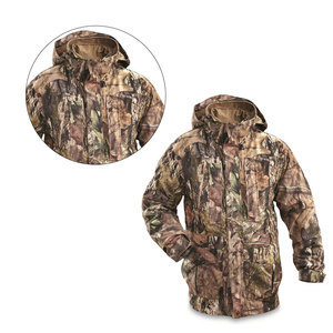 Veste de chasse à manches longues à capuche pour hommes, veste de chasse en toile à capuche sur mesure OEM pour hommes avec logo sur le devant - Product Image 4