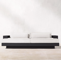Ensemble de meubles d'extérieur pour hôtel, mobilier de jardin moderne en aluminium, canapé avec Table de foyer