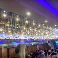 Lustre décoratif moderne en acier et verre avec télécommande, luminaire suspendu personnalisé pour hall d'hôtel, restaurant, salle à manger