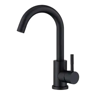 Rubinetto da cucina monocomando moderno in acciaio inossidabile annerito, montaggio su piano - <span class=keywords><strong>Miscelatore</strong></span> <span class=keywords><strong>acqua</strong></span> calda/<span class=keywords><strong>fredda</strong></span> contemporaneo, 5 anni di garanzia - Product Image 1