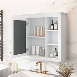 Armoire à pharmacie moderne 35 x 28, rangement mural pour salle de bain avec miroir, armoire miroir - Product Image 4