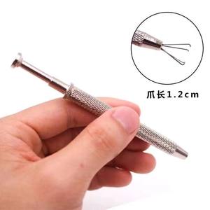 Pince à épiler pour manucure en acier inoxydable, courte, argentée, durable, pour le nail art et les travaux de précision - Product Image 5