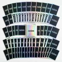 Cartes à jouer holographiques, logo personnalisé, jeu de poker, papier noir mat, estampage à chaud irisé pour cadeau et promotion de marque