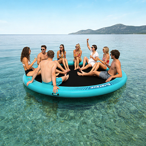 حلقة عائمة قابلة للنفخ من البولي فينيل كلوريد (PVC) صديقة للبيئة من OEM، أرجوحة مائية قابلة للنفخ للاسترخاء والتشمس في المسبح والشاطئ - Product Image 1