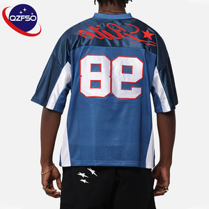 QZFSO Custom Multi-panel Satin Mesh Patchwork Shirt Oversized V-neck Blokecore Football Tee Men Motocross Racing Jersey - Product Image 2