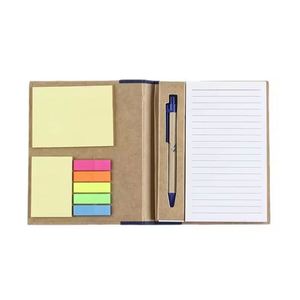 Ensemble de carnets personnalisés en papier kraft écologique avec blocs-notes adhésifs, mémo et carnets multifonctions promotionnels – Cadeaux - Product Image 1