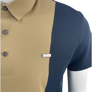Polos de colores de contraste de moda para hombres Planchado gratis Nylon Spandex Golf Polo Camisass Polo - Product Image 6