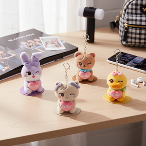 พวงกุญแจแม่เหล็กตัวละครสีดำสีชมพูของแท้ MD, พวงกุญแจแม่เหล็ก kpop deadline MD - Product Image 3