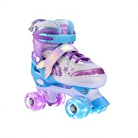 Patins à roulettes en ligne pour enfants débutants, modèle Cross-border Mermaid, double rangée, en PU, entièrement pailletés, avec roulements silencieux et réglables